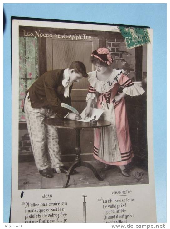 1910 CPA:papier Glacé: Les Noces De Jeannette: Lire Les Répliques De Jean Et De Jeannette - Valentinstag