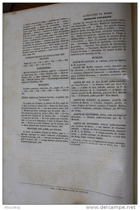 1854 THE JOURNAL OF GIRLS OLD BOOK 18 Prints: Read Contents,scroll 21 photos1872 WOMEN OF FRANCE Journal des demoiselles