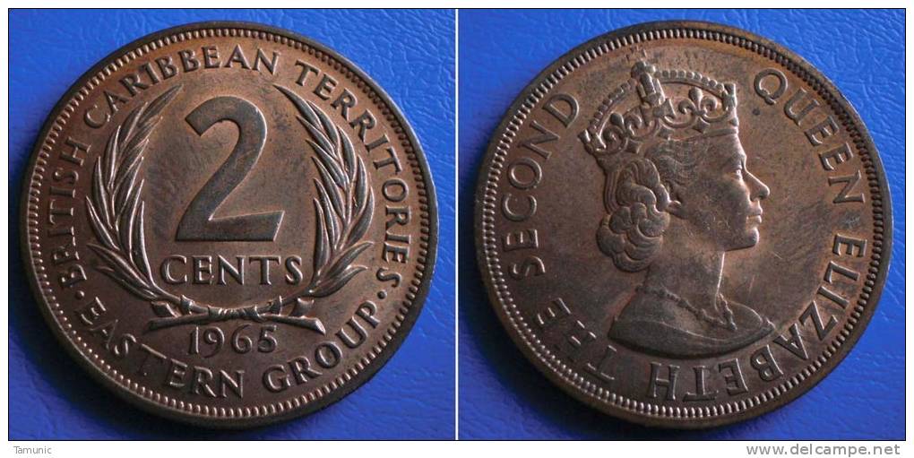 BRITISH EAST CARIBBEAN TERRITORIES  2 Cents 1965 UNC - Colonies