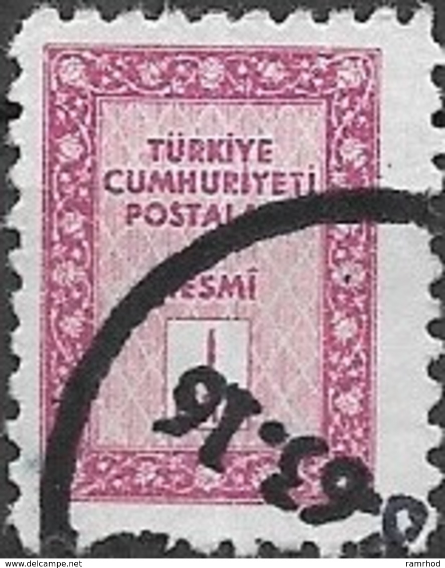 TURKEY 1960 Official -  1l. - Purple    FU - Timbres De Service