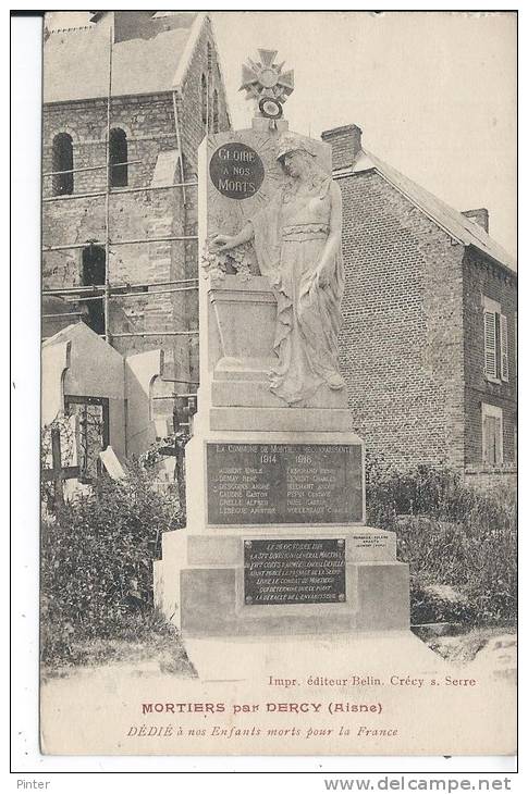 MORTIERS Par DERCY - Monument Aux Morts - Autres & Non Classés