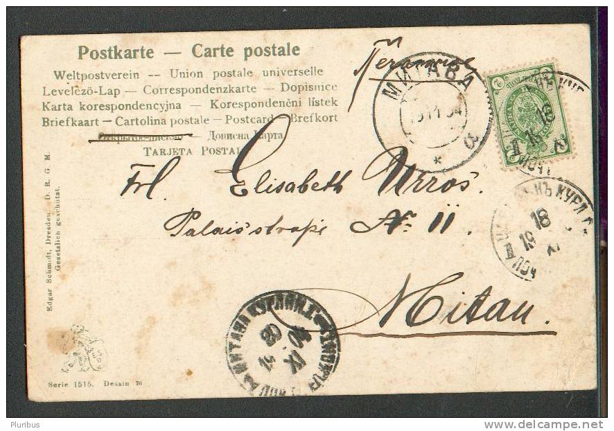 RUSSIA  LATVIA  MITAU  1904  , OLD POSTCARD  EDGAR  SCHMIDT DRESDEN   ,O - Lettres & Documents