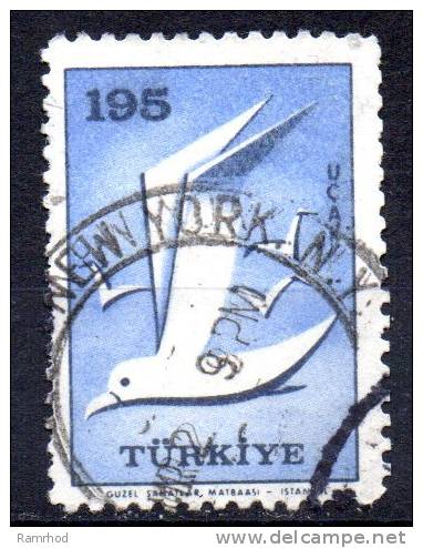 TURKEY 1959 Air. Birds - Gulls 195k. - Blue And Black    FU - Poste Aérienne