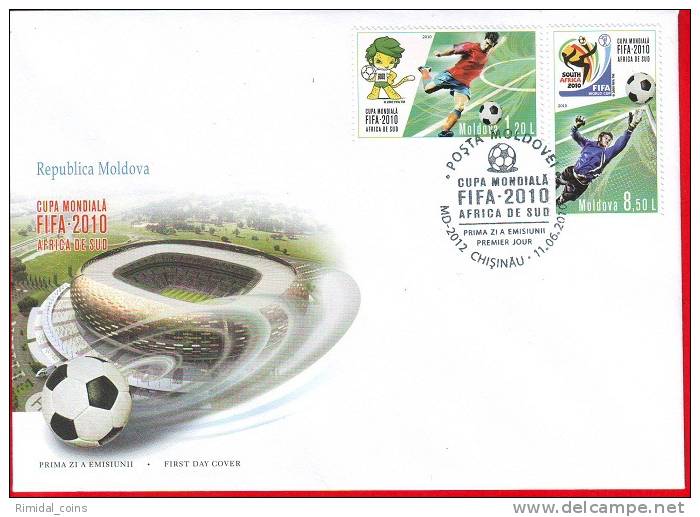 Moldova, Moldau, Moldavie, FDC / Premier Jour 2010, FIFA South Africa - 2010 – África Del Sur