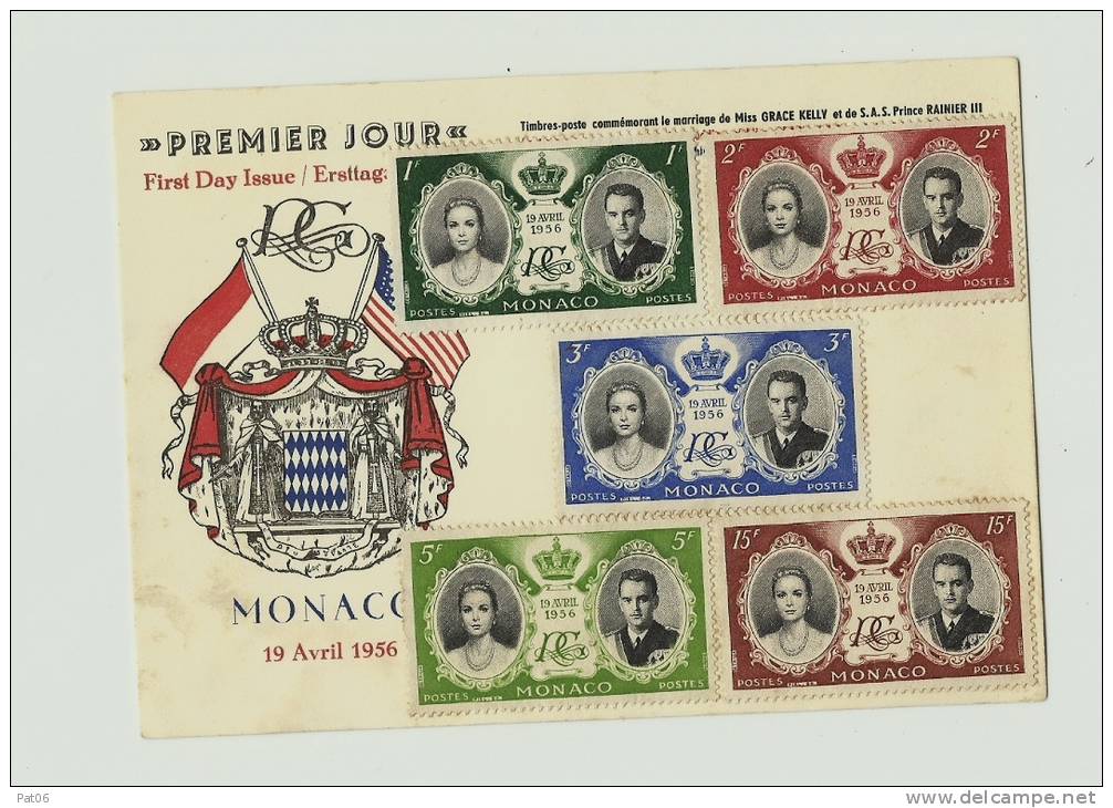 Principauté De Monaco &laquo; MONTE-CARLO &raquo;Commémo &laquo; Mariage RAINIER III &raquo;C.P.M. Illustrée 1er JourYv. - Maximumkarten (MC)