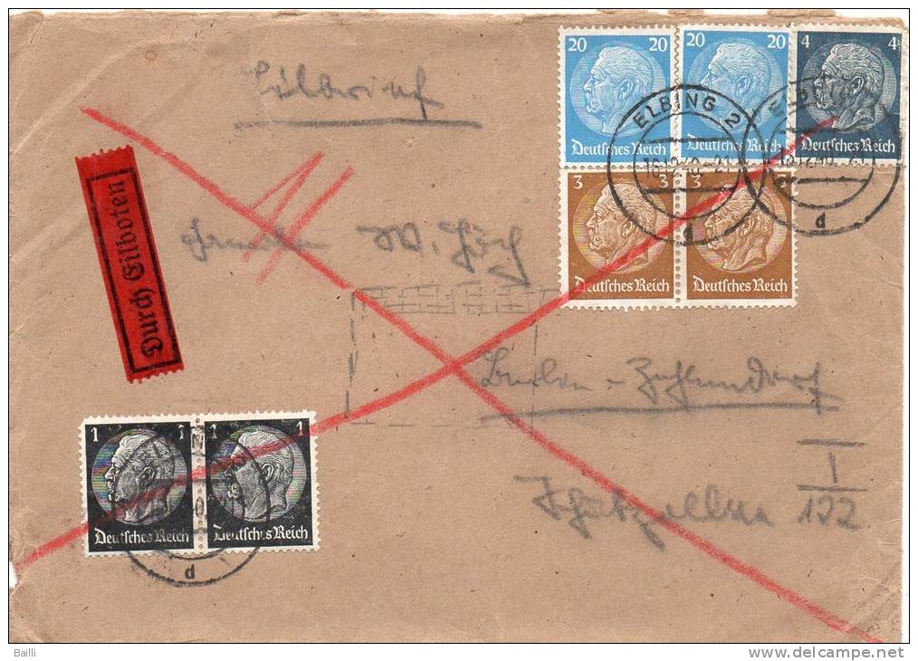 ALLEMAGNE LETTRE PAR EXPRES ELBING 1940 - Andere & Zonder Classificatie