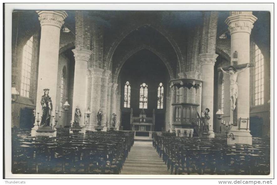 Reninge  Zeldzame Fotokaart  Binnenkant Kerk 1920-25 Zie 2 Scans - Lo-Reninge