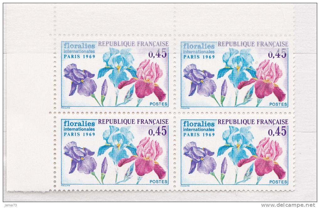 N° 1597 Floralies Internationales De Paris : Bloc De 4 Timbres - Neufs