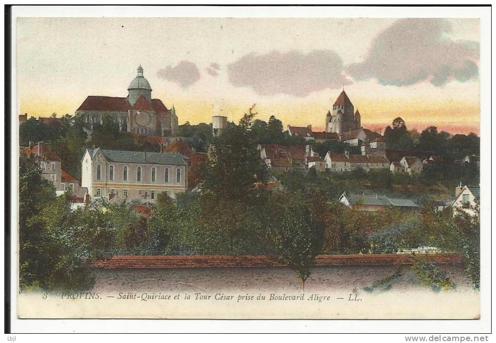 PROVINS , Saint Quiriace Et La Tour César Prise Du Boulevard Aligre , 1918 - Provins