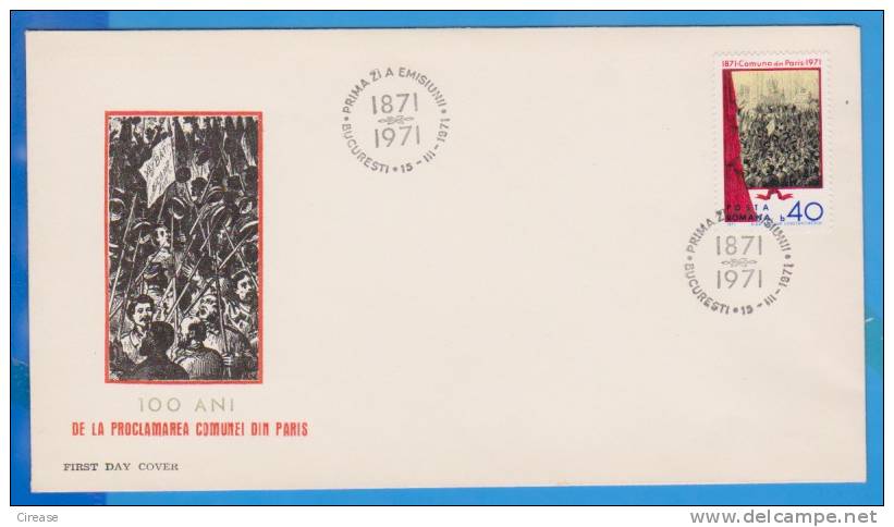 Proclamarea Paris Commune Romania FDC - French Revolution