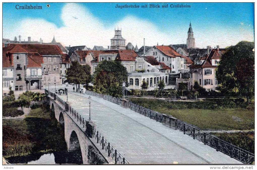 Baden-Württemberg, CRAILSHEIM, Jagstbrücke Mit Blick Auf Crailsheim, 191? - Crailsheim