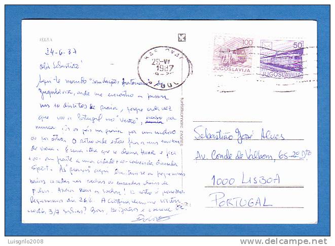 CARTE POSTALE  --  JELSA  - 24.6.87    -   2 SCANS - Covers & Documents