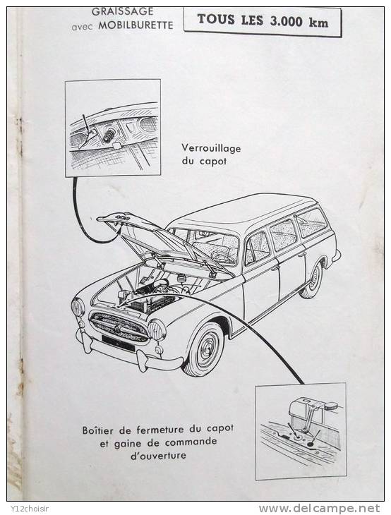 NOTICE D ENTRETIEN 1958  PEUGEOT 403 L 403 U - Autres & Non Classés