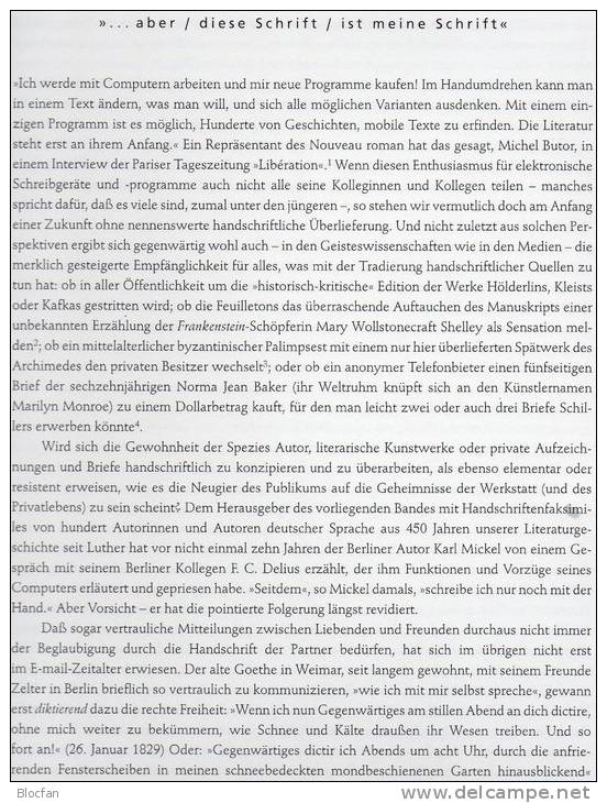 Bildband Dichter-Handschrift 1999 Antiquarisch 49€ über 100 Seltene Dokumente Berühmter Persönlichkeiten Book Of Germany - Art