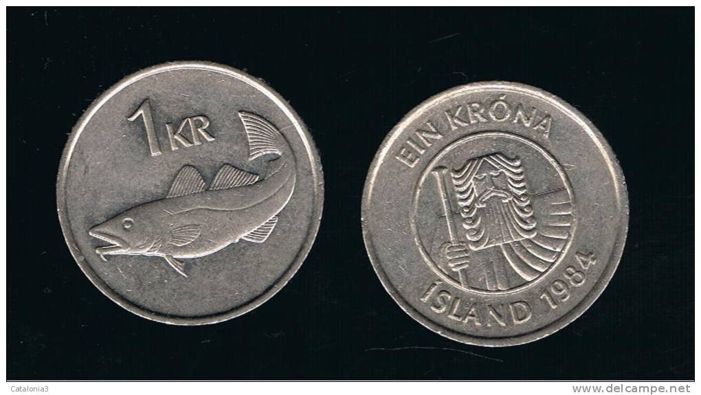 ISLANDIA - ICELAND -  1 Korona  1984  KM27 - Islandia