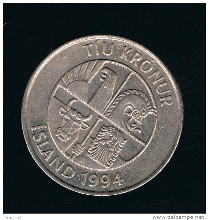 ISLANDIA - ICELAND -  10  Koronas  1994  KM29 - Islandia