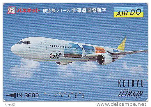 Carte Prépayée Japon - AVION / AIR DO - Airplane Airline Japan Prepaid Card - Flugzeug Keikyu Karte - 381 - Vliegtuigen