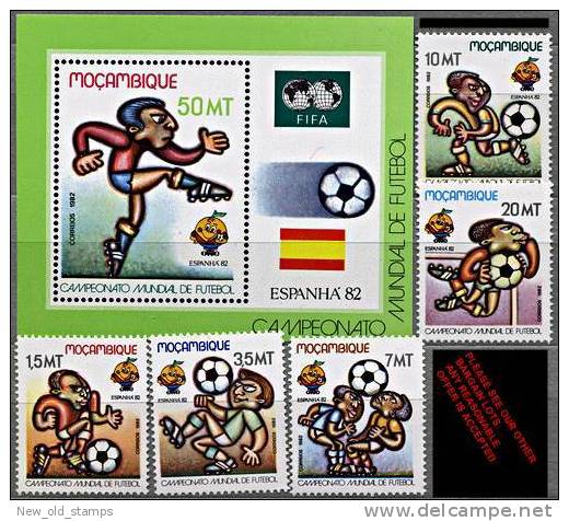 MOZAMBIQUE. 1982 SPAIN = FOOTBALL CUP + S/S  MNH ** - Otros & Sin Clasificación