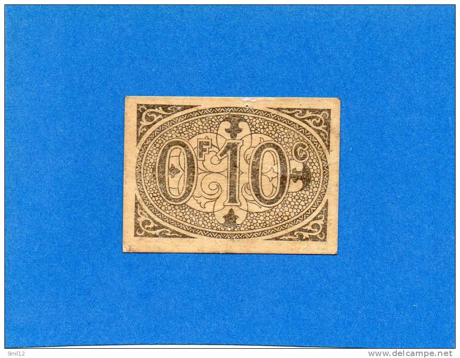 Algérie- Billet 10 Centimes- 1917-ville D´Alger. 2 Scans - Algeria