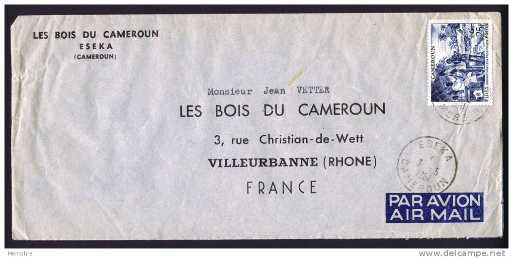 1961  Lettre Avion Pour La France FIDES  25 Fr Groupe De Prophylaxie  Yv 303 - Lettres & Documents