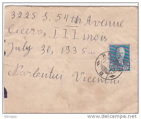 Lithuania 1935 Cover Sent To USA - Lithuania