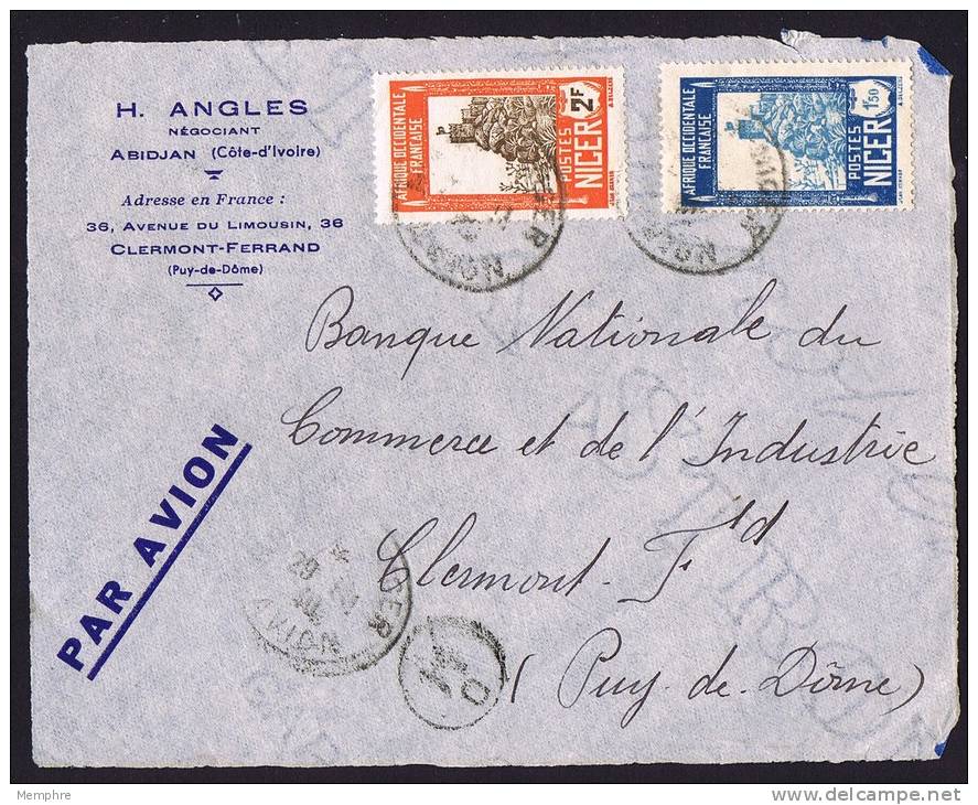 1940  Devant De Lettre Avion Pourr La France  Yv 47,48 - Briefe U. Dokumente