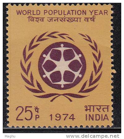 India MNH 1974, World Population Year - Neufs