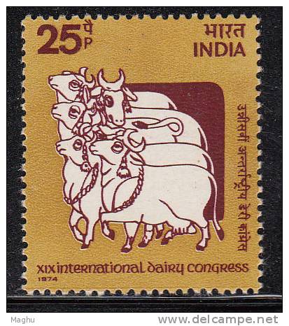 India MNH 1974, International Dairy Congress, Farm Animal Cow - Nuevos
