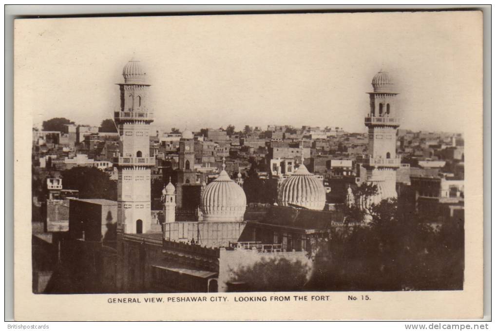 Pakistan - Peshawar, General View Looking From Fort - Real Photo Postcard - Pakistan