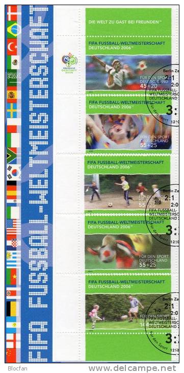 Zur Fussball-WM 2006 1.Ausgabe BRD 2324/8 SST 11€ Nationaltrikot Kopfball Tor-Jubel Spieler Soccer Document Of Germany - Covers