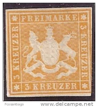 ALEMANIA 1858 (WURTEMBERG) - Yvert #12 - MLH (*) - Sonstige & Ohne Zuordnung