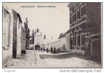 BELGIQUE:VILLERS-PERWIN:(Hainaut):Entrée Du Château.1909:RELAIS Villers-Perwin.Personnages.Parfaite. - Autres & Non Classés