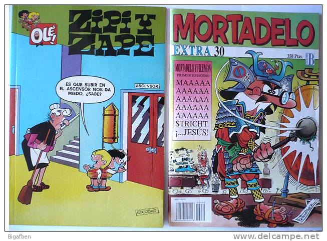 Lot 2 BD ESPAGNE : ZIPI Y ZAPE + MORTADELO / 1992 - 1993 // ESCOBAR, MORTADELO Y FILEMON / TBE ! - Zipi Y Zape