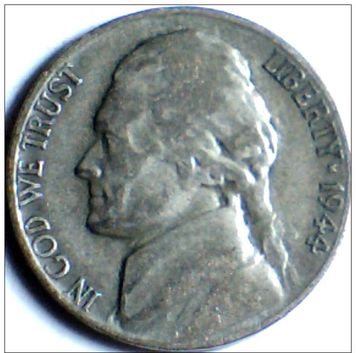 1944-S, UNITED STATES, WW2 SILVER NICKEL (5cents), - 1938-…: Jefferson