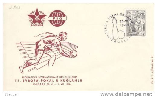 YUGOSLAVIA 1960 BOWLS  EUROPA CUP  COVER WITH POSTMARK - Pétanque