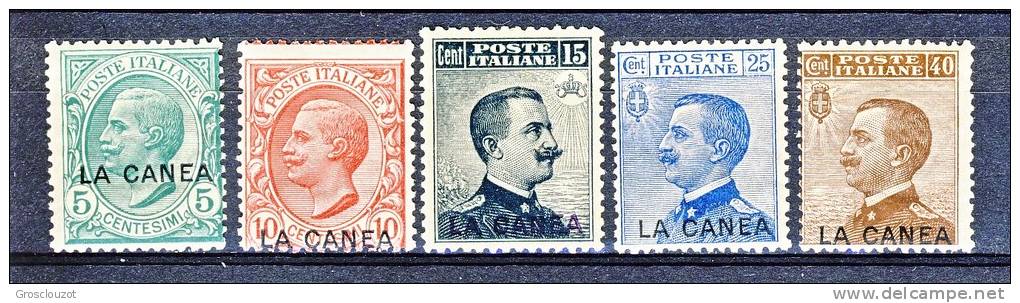 Levante La Canea 1907-12 SS 2 N. 14 -18 MLH  Cat. € 100 - La Canea