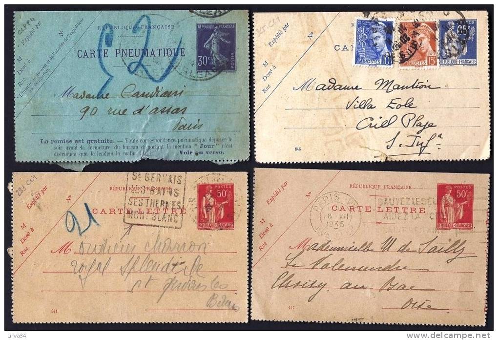 LOT DE 12 CARTES-LETTRES ENTIERS-POSTAUX + DE 110 E DE COTE- 3 SCANS- - Collections & Lots: Stationery & PAP