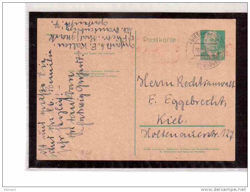 DE1044    -    D.D.R.    -    GA.  MICHEL NR.  P.68  CIRCULATED   20,10,1958 - Postcards - Used