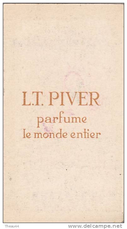 ¤¤  -  CARTE  PARFUMEE  -  " INCLINATION "  De L.T. PIVER De Paris   -  ¤¤ - Anciennes (jusque 1960)