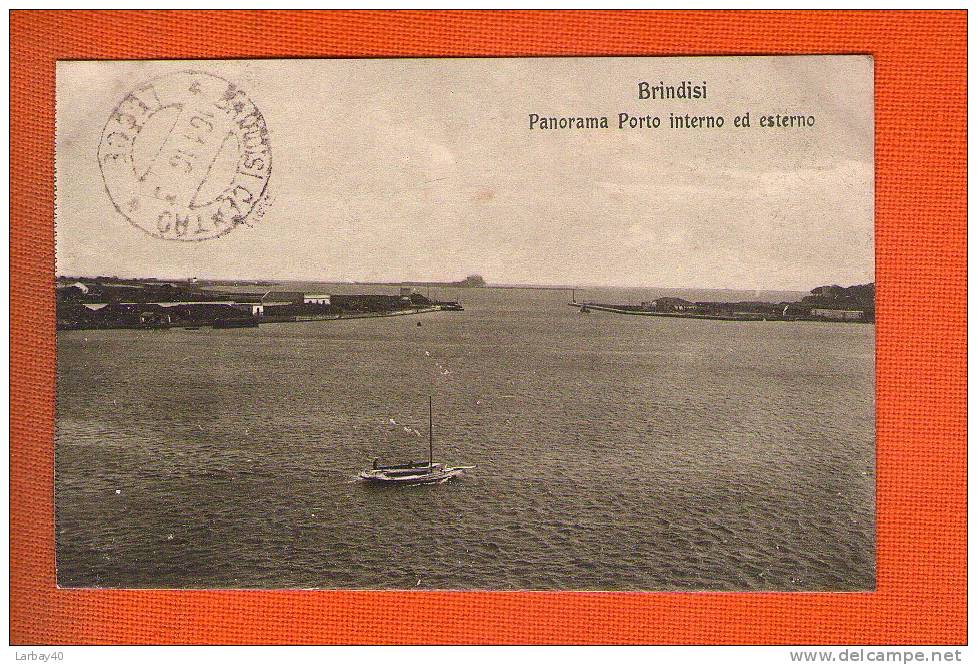 1 Cpa Cartolina Brindisi, Panorama Porto Interno Ed Esterno - Brindisi