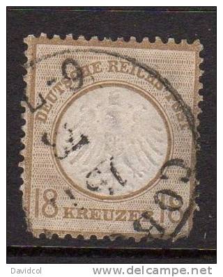 M744.-.GERMANY EMPIRE. 1872. MI # 11. 18 KREUZER. USED EAGLE SHIELD. CV EUR 500 .NICE SPACEFILLER - Gebraucht