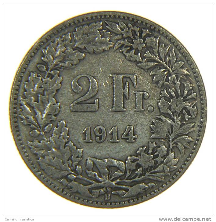 SVIZZERA 2 FRANCS 1914 AG - - Andere & Zonder Classificatie