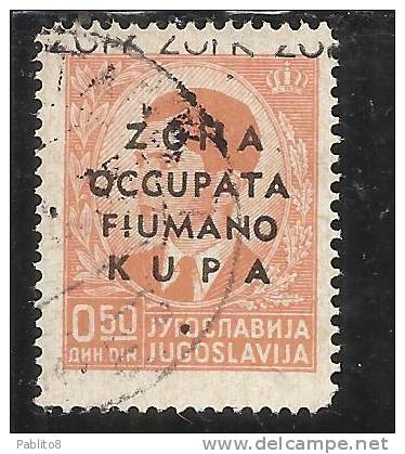 ITALY ITALIA ZONA FIUMANO KUPA 1941 SOPRASTAMPATI 50P USED - Fiume & Kupa