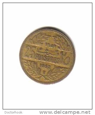 LEBANON    25  PIASTRES  1952  (KM # 16.1) - Liban