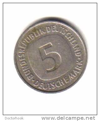 GERMANY   5  MARK  1975 F  (KM # 140.1) - 5 Mark