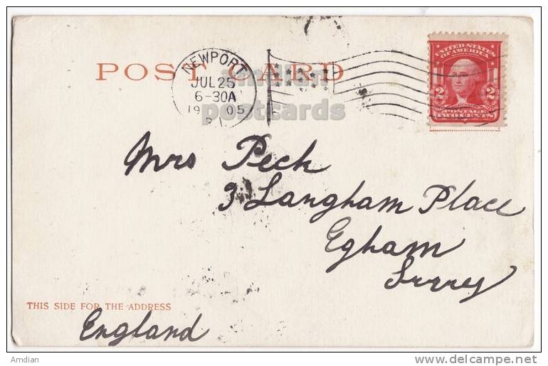 NEWPORT RI - OLD STONE MILL - 1900s UDB RHODE ISLAND Postcard - DETROIT PUBLISHING [3825] - Newport