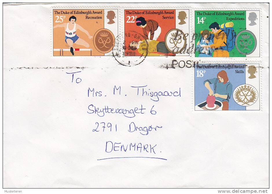 Great Britain SOUTHEND-ON-SEE Cover To DRAGOR Dragør Denmark Mi. 886-89 Complete Set The Duke Of Edinburgh Awards - Covers & Documents