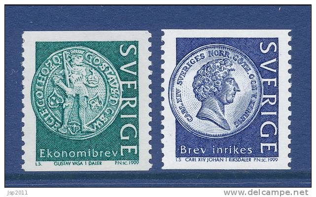 Sweden 1999 Facit # 2106-2107. Coins, See Scann, MNH (**) - Unused Stamps
