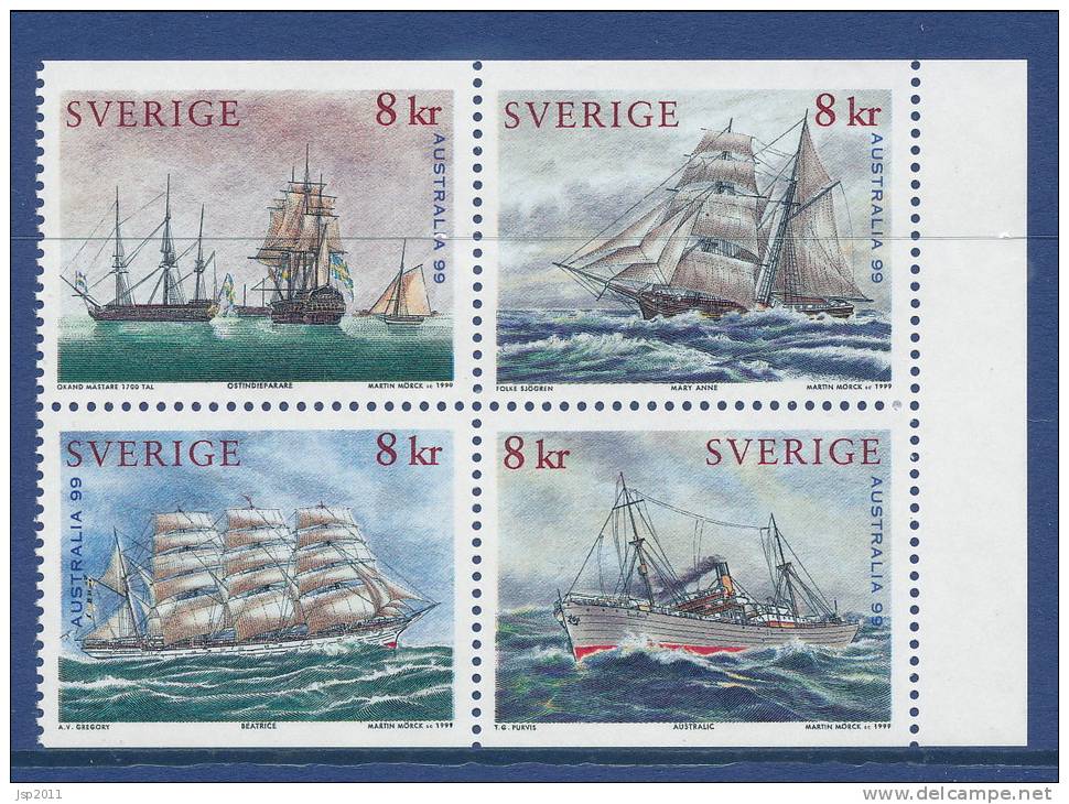 Sweden 1999 Facit # 2127-2130. The Maritime Heritage, MNH (**) - Unused Stamps