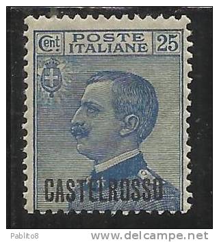 ITALY ITALIA COLONIE ITALIANE CASTELROSSO 1922 SOPRASTAMPATI 25 C MNH - Castelrosso